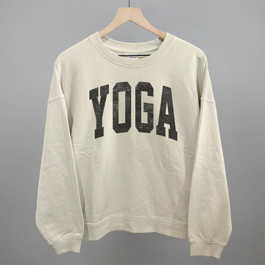 Yoga Arch: Heather Grey / S / Oversized Varsity Crew