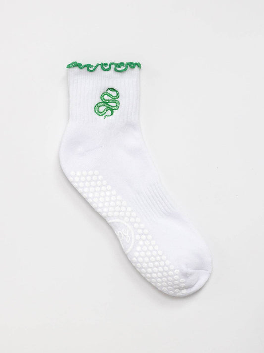 Ruffle Grip Socks - Snake