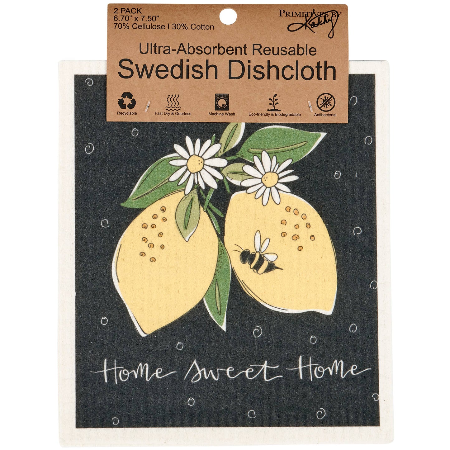 Lemon Sweet Home Swedish Dishcloth Set