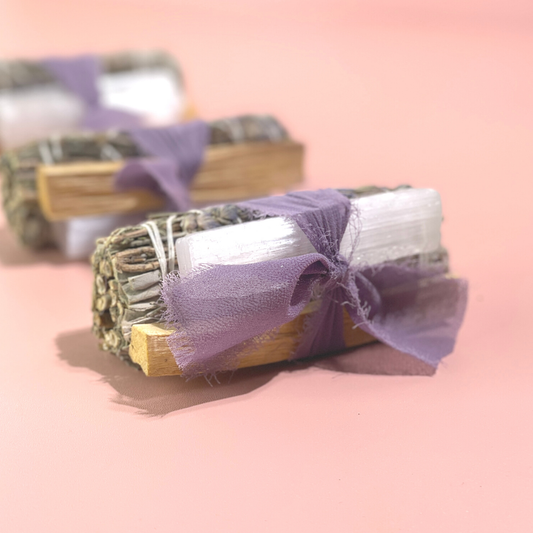 Trio Protection Bundle with Sage, Selenite + Palo Santo