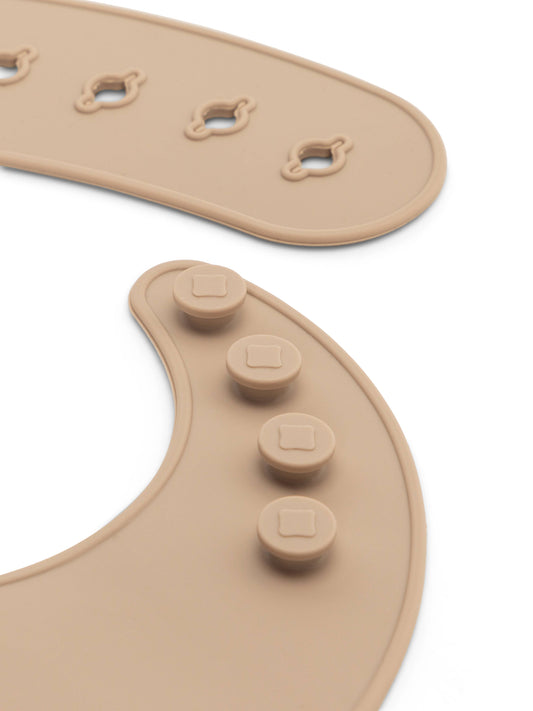 Baby Silicone Bucket Bib - Warm Taupe