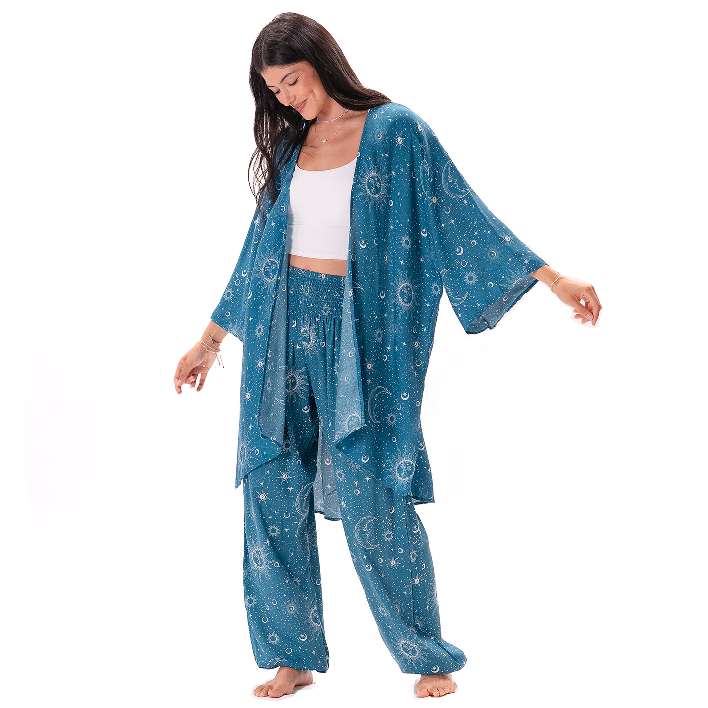 Cosmic Sky Aloha Cover Up in Turquoise