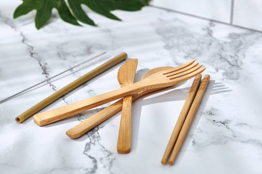 Bamboo Cutlery Set in Cotton Bag (Plastic Free)