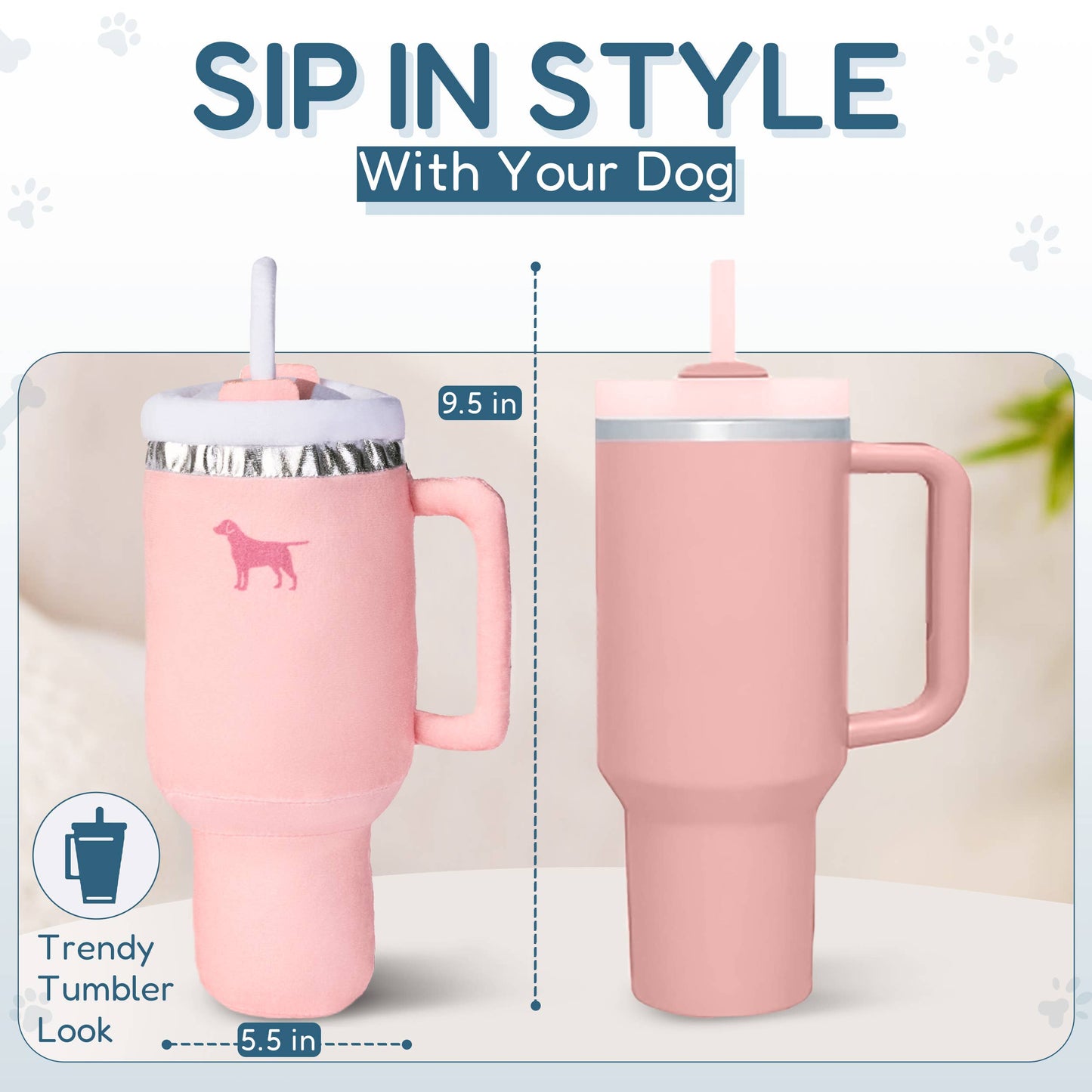 Pup Cup Tumbler Plush Dog Toy