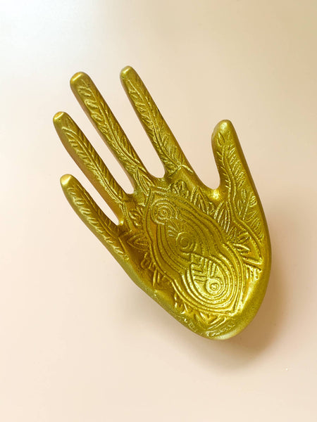 Gold Henna Hamsa Hand Catch All Trinket Dish