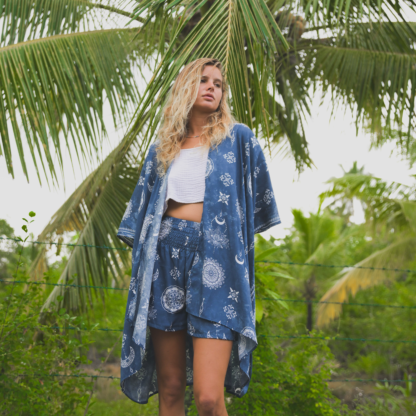 Nova Blue Lotus Moon Kimono