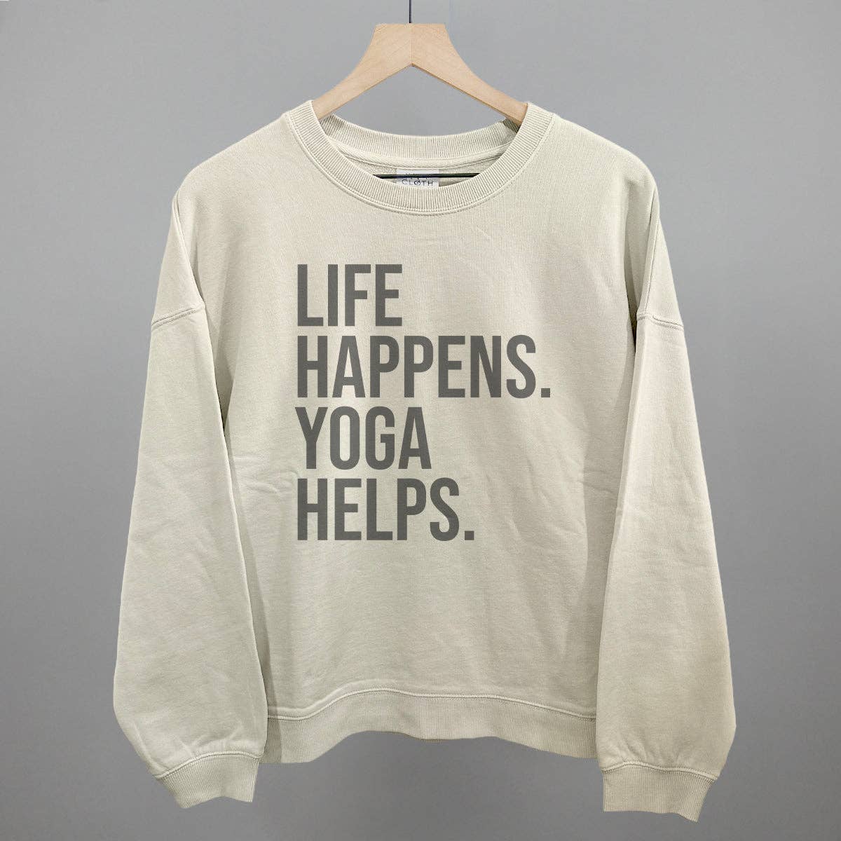 Life Happens Yoga Helps: White / S / Boxy Tee
