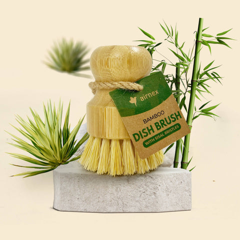 Natural Cleaning Dish Brush - 1 Pack Bamboo Brush