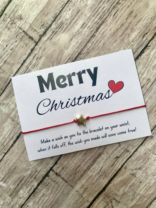 Christmas wish bracelet: Red