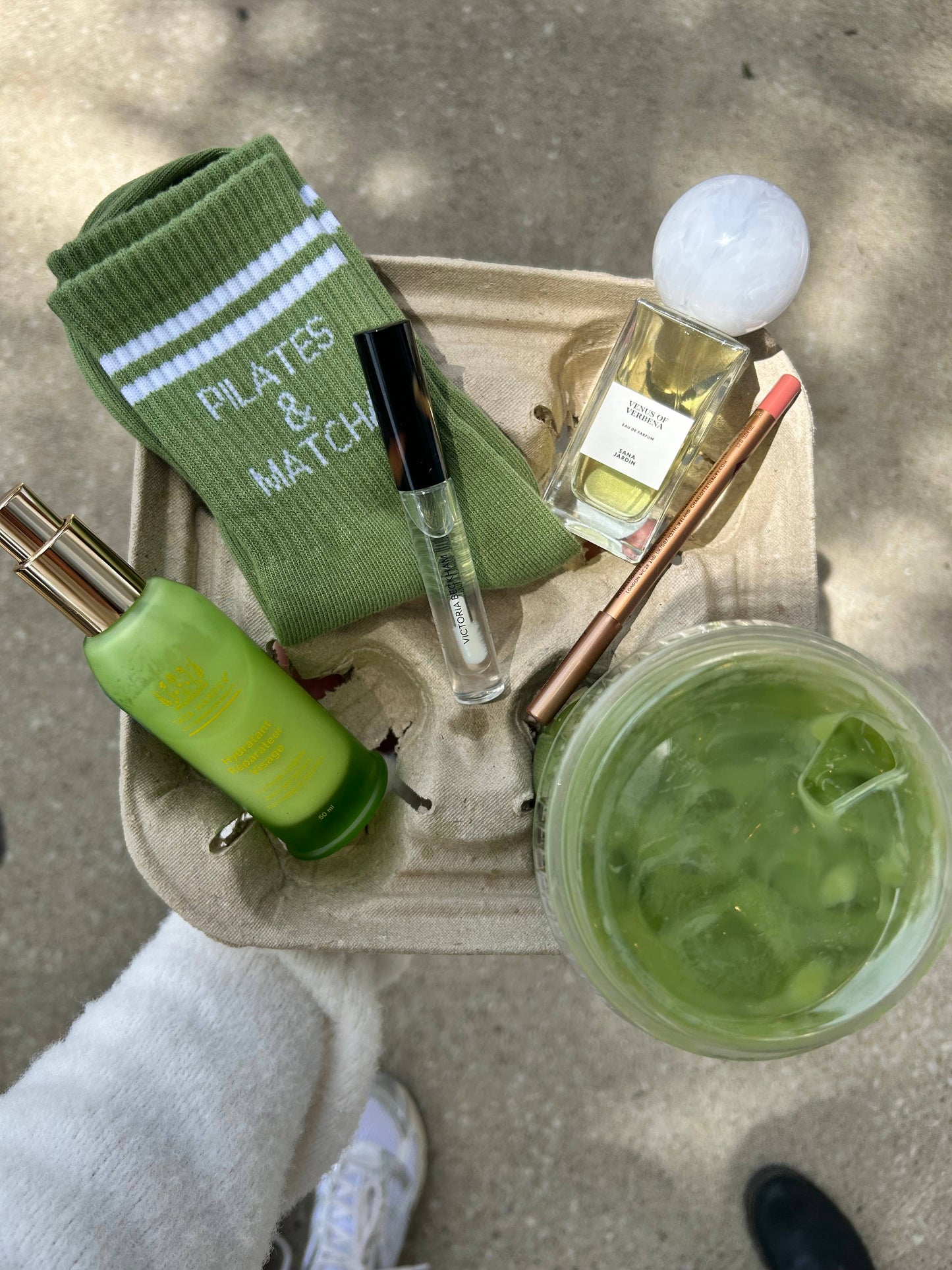 Pilates & Matcha Green Grip Socks