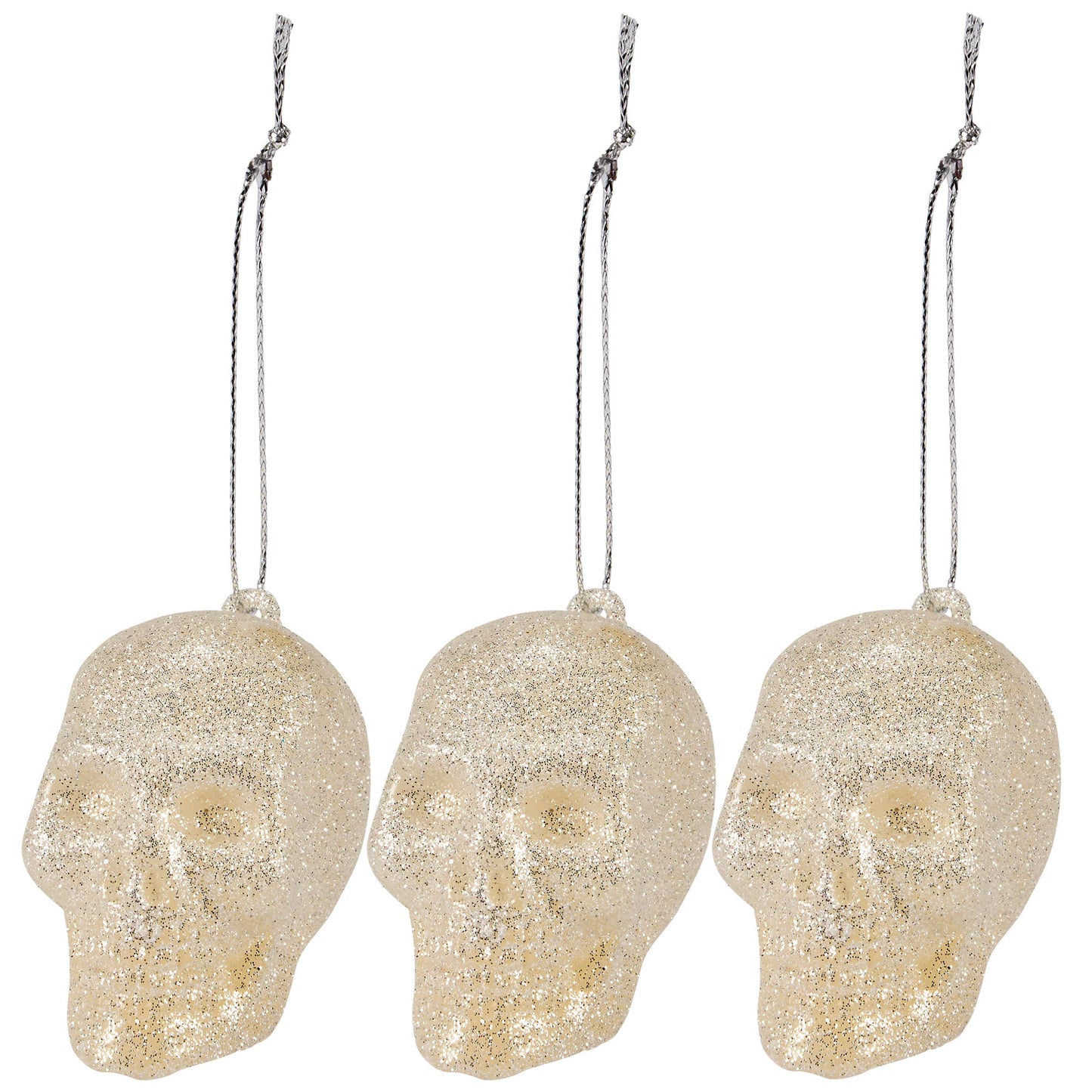 Glitter Skull Ornament