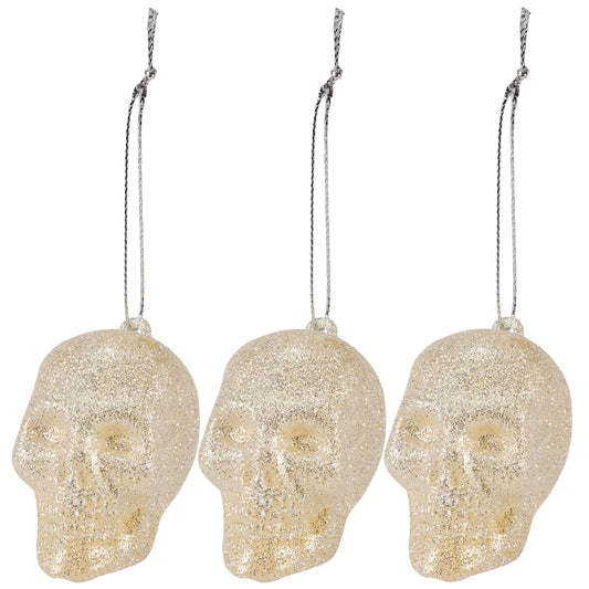 Glitter Skull Ornament