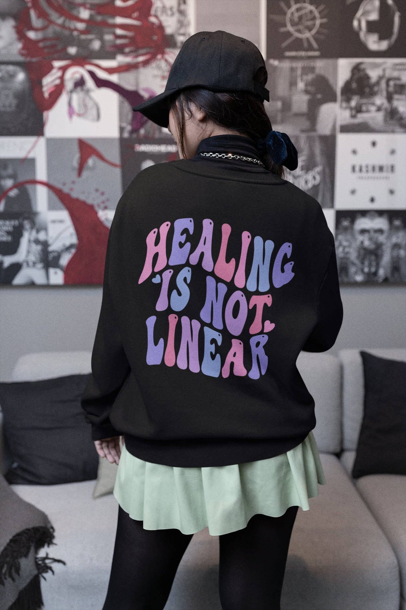 Healing Is Not Linear Crewneck Sweatshirt