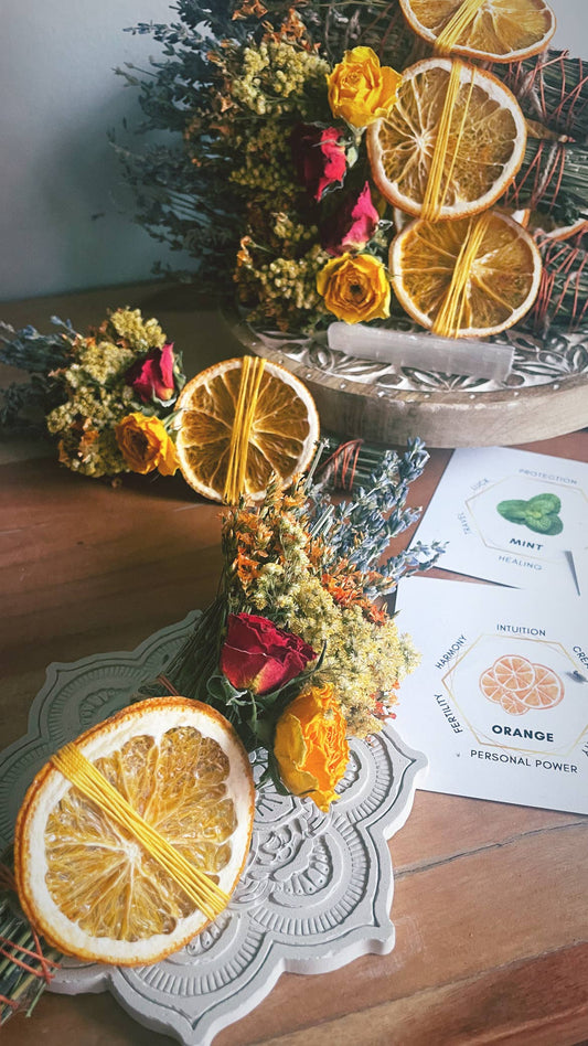 Lavender, Mint, Orange Spring Smudge Bundle