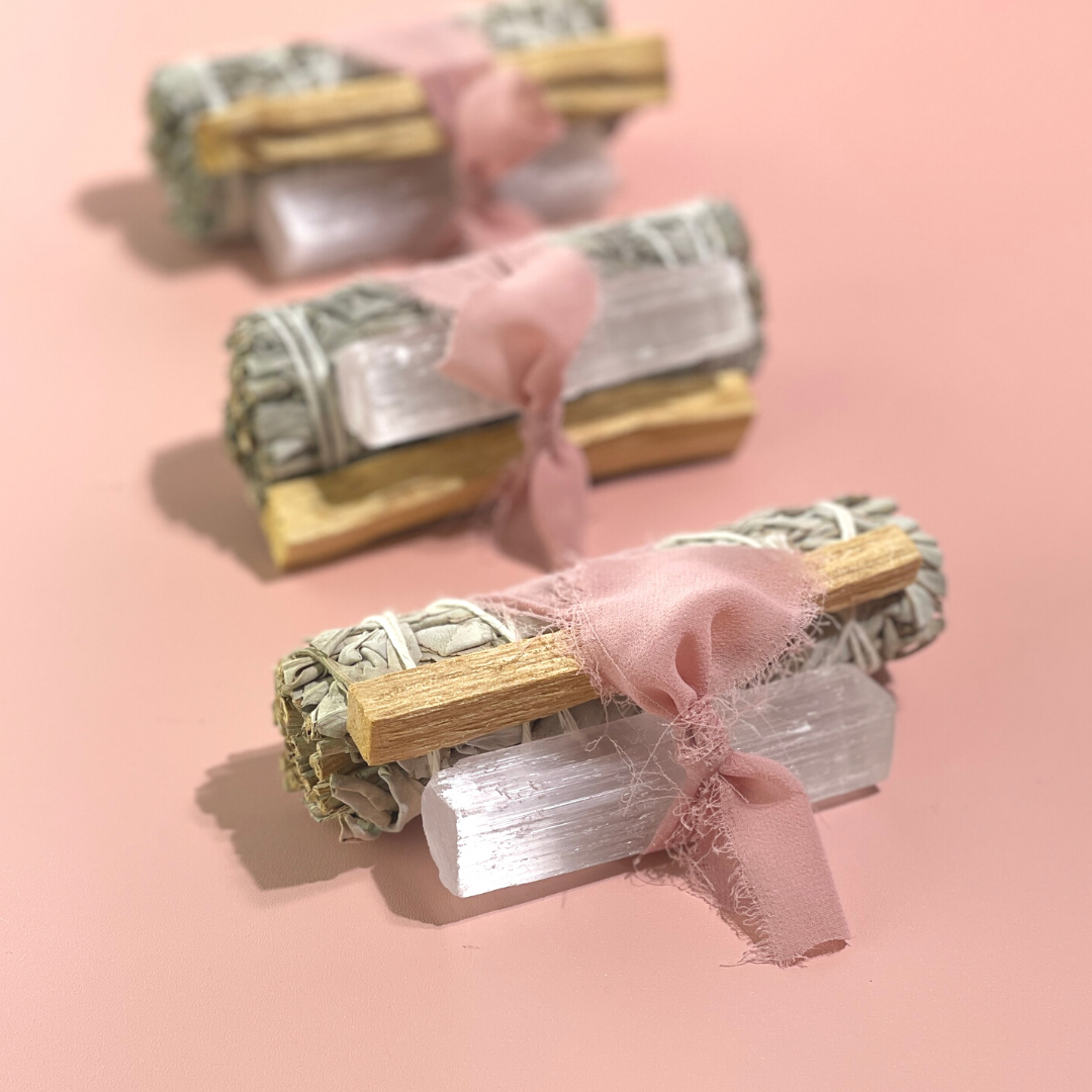 Trio Protection Bundle with Sage, Selenite + Palo Santo