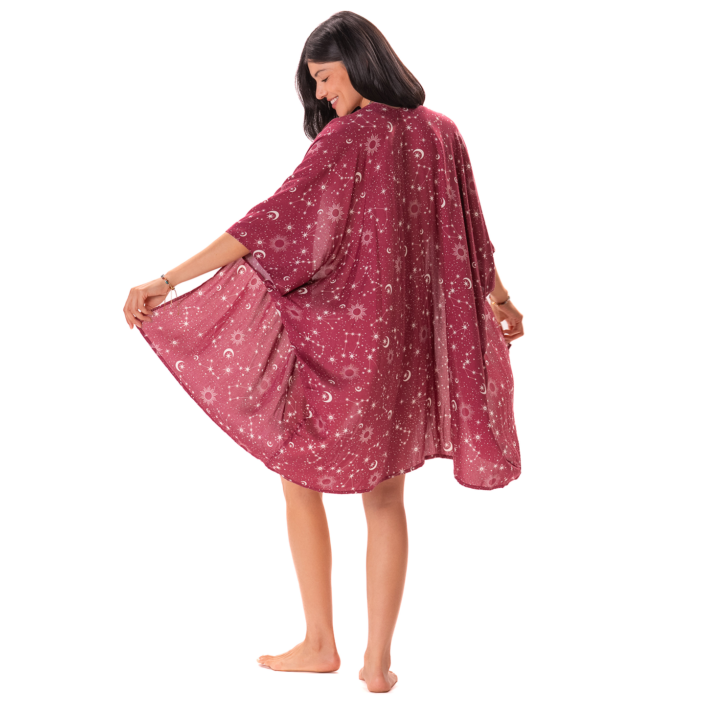 Burgundy Starry Night Kimono