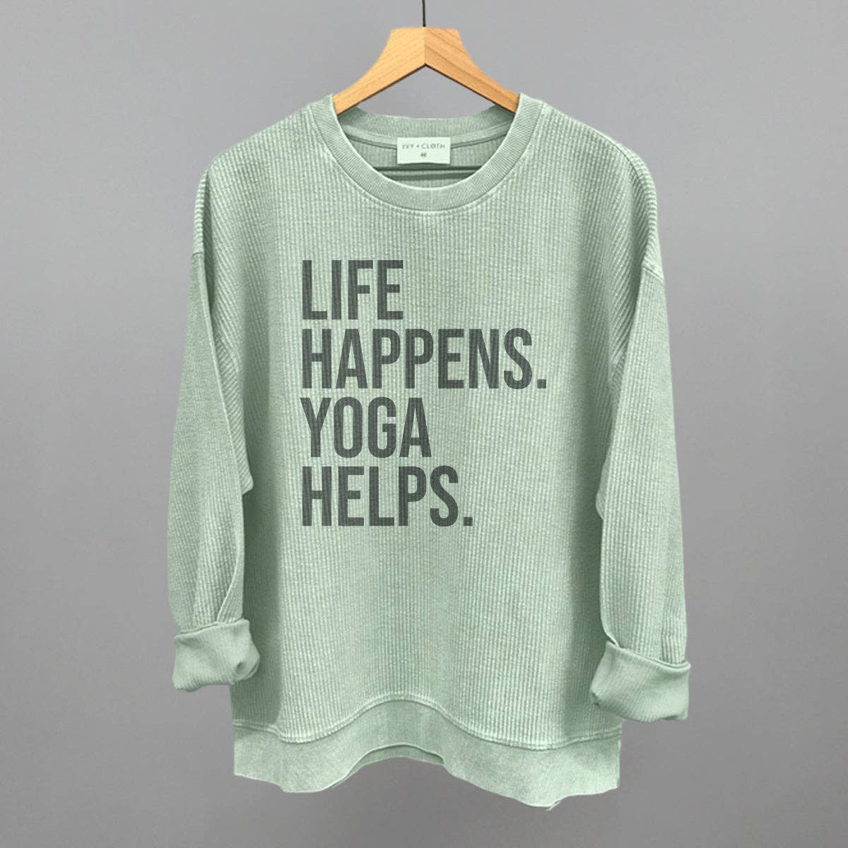 Life Happens Yoga Helps: White / S / Boxy Tee