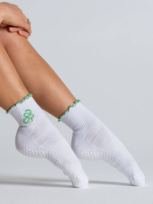 Ruffle Grip Socks - Snake