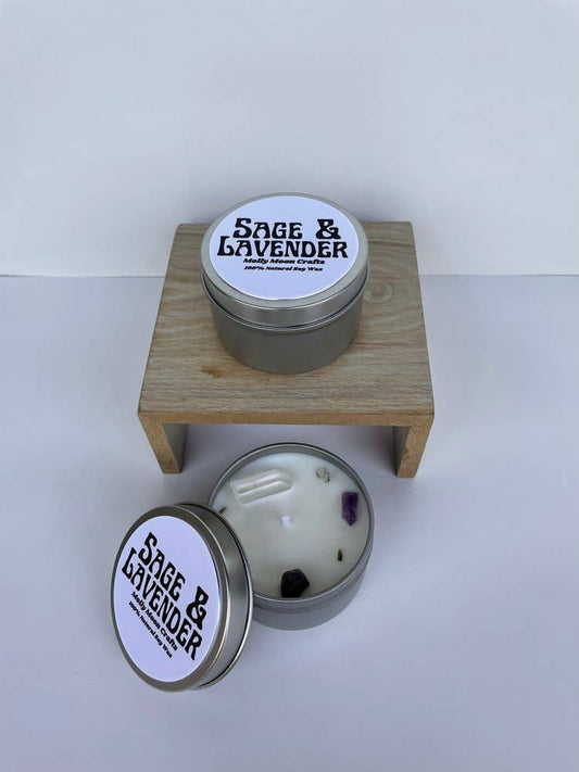 Sage & Lavender Candle: 6 oz Tin