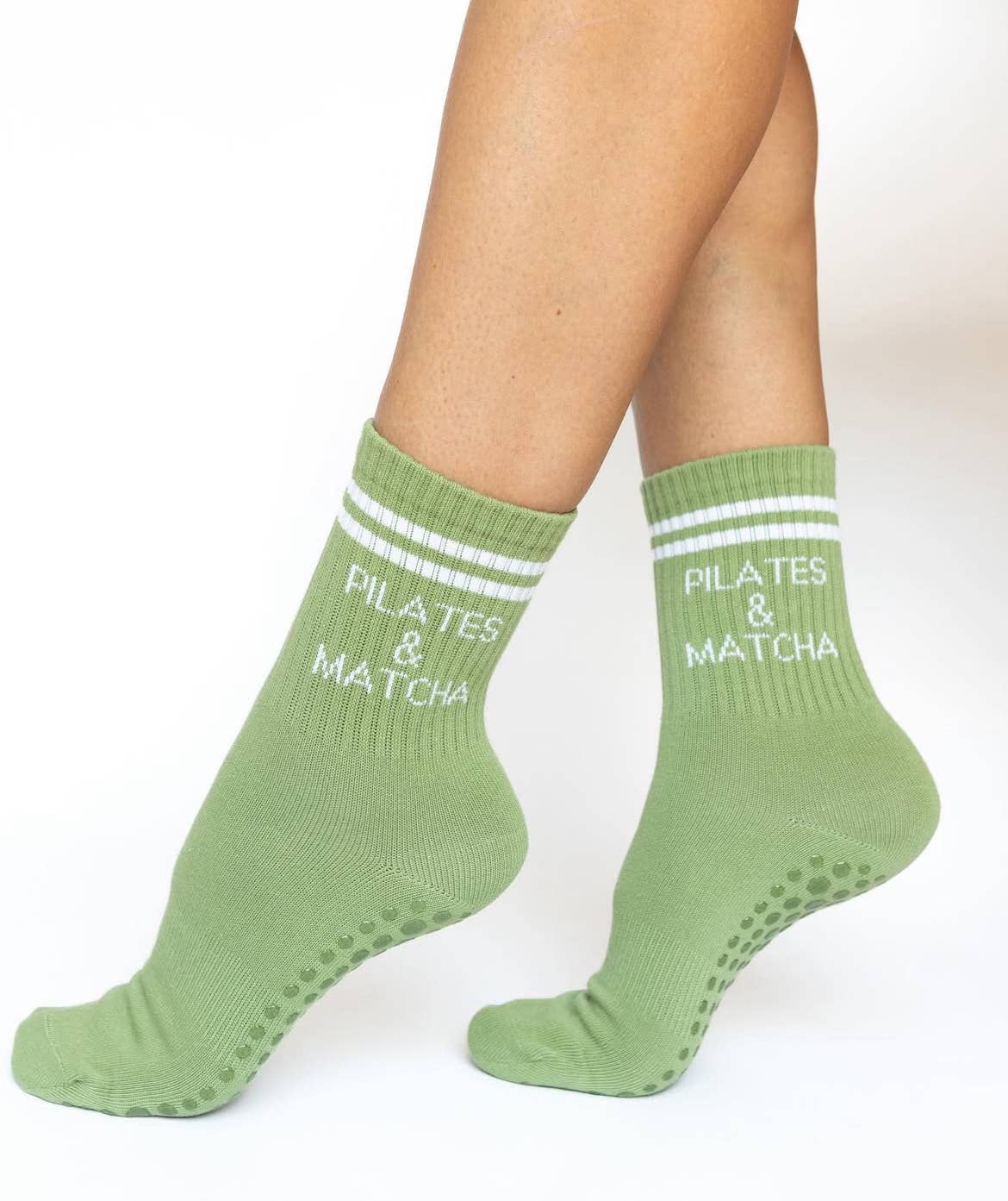 Pilates & Matcha Green Grip Socks