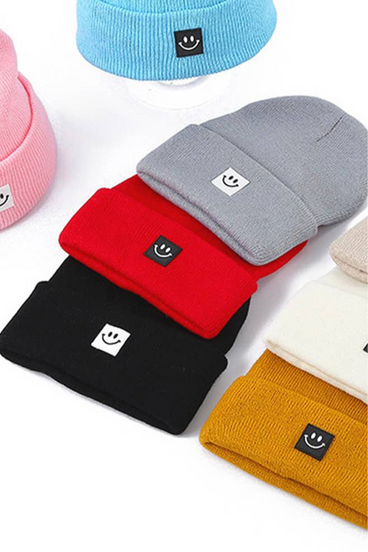 Black Smiley Face Beanie