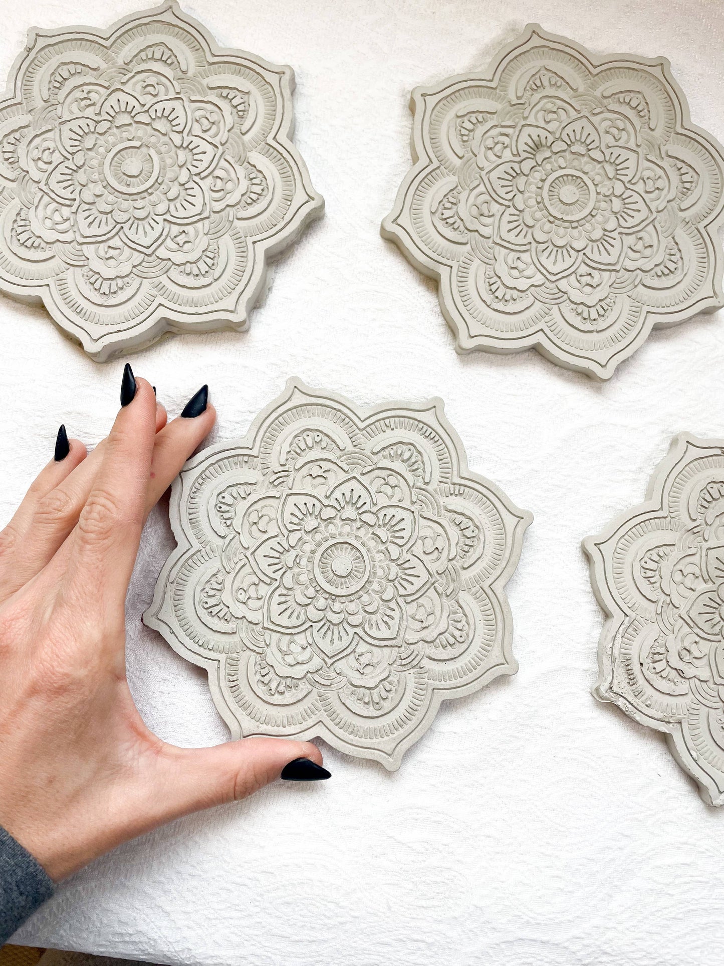 Mandala Cement Smudging Tray