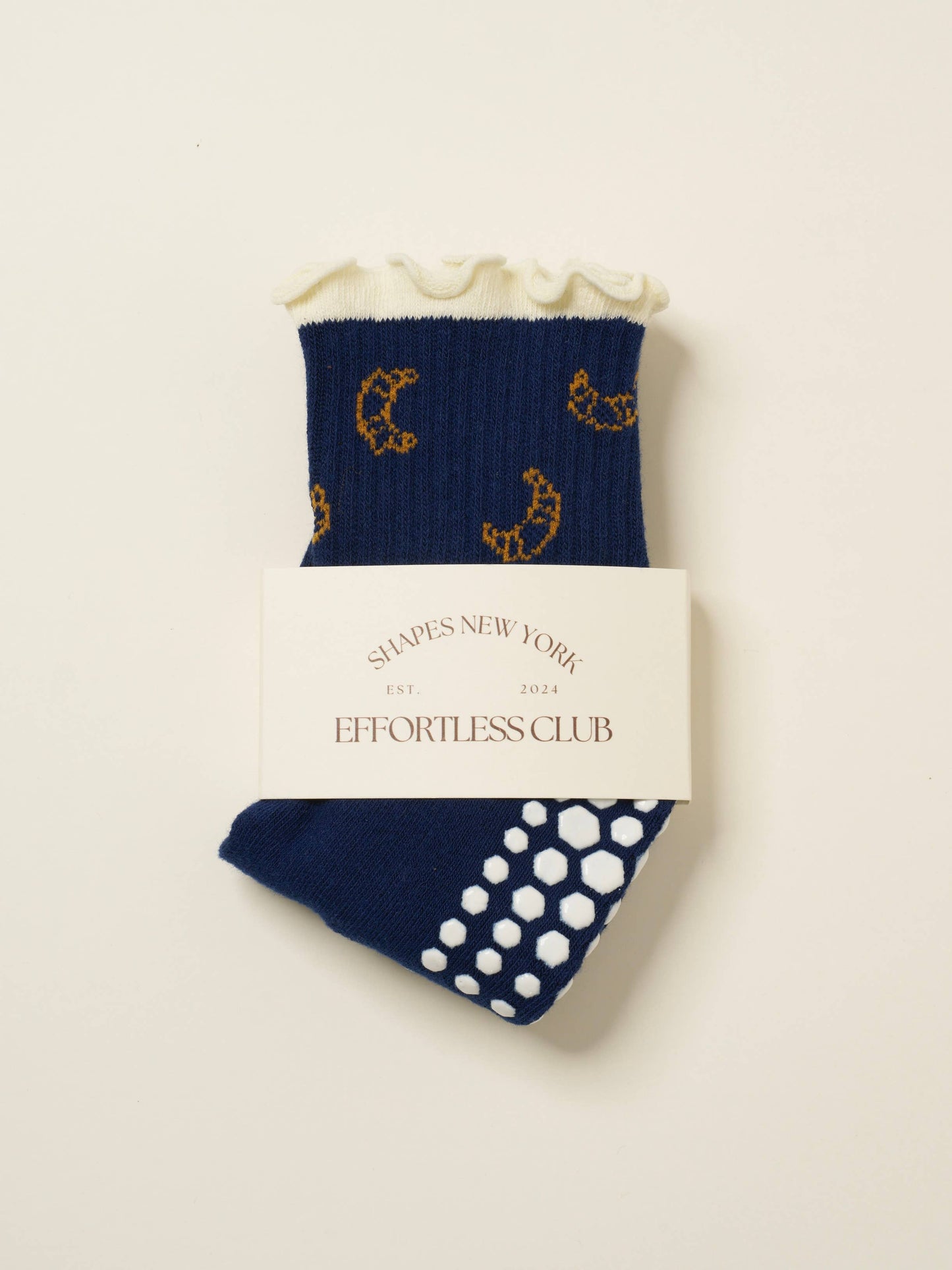 🥐 Croissant Ruffle Grip Sock