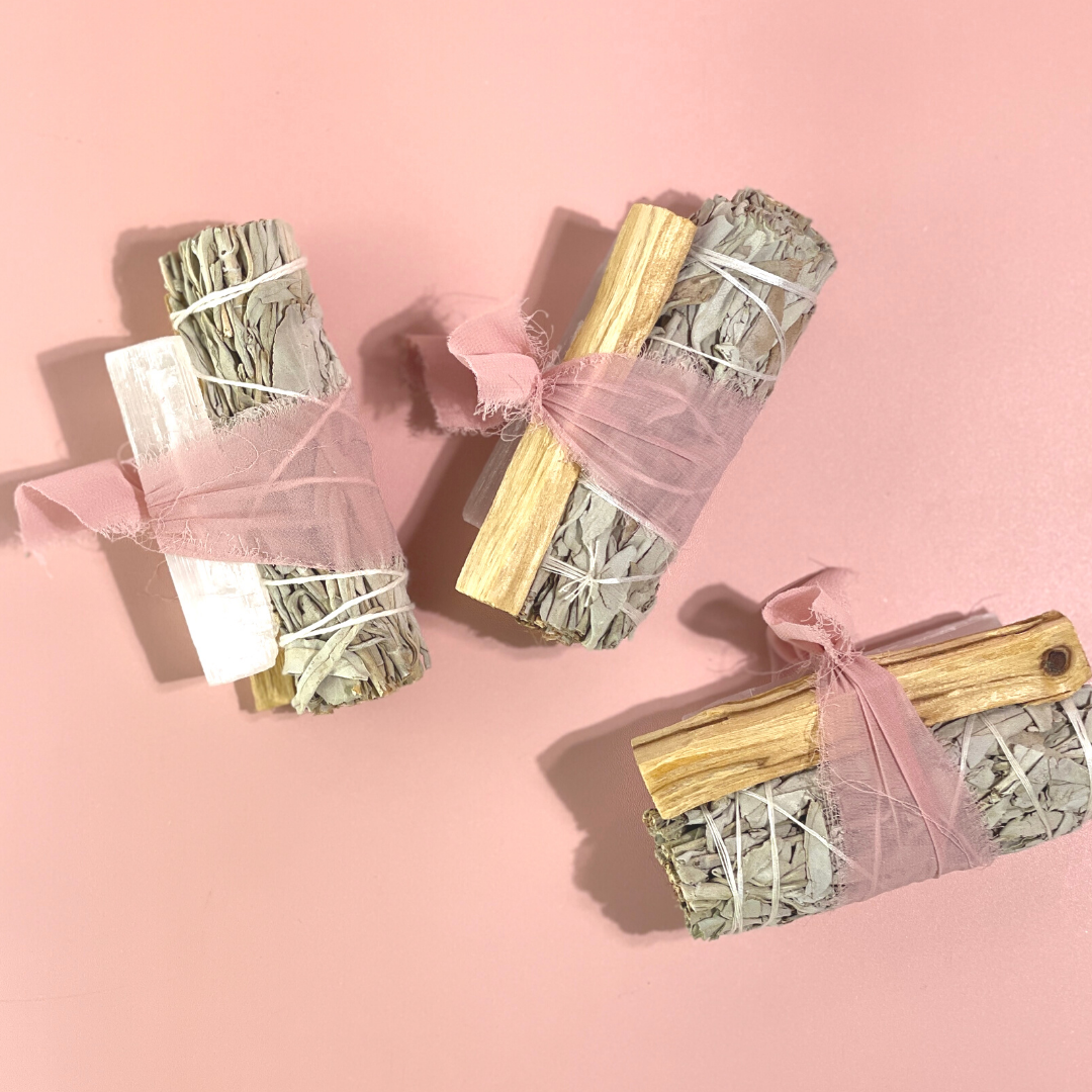 Trio Protection Bundle with Sage, Selenite + Palo Santo
