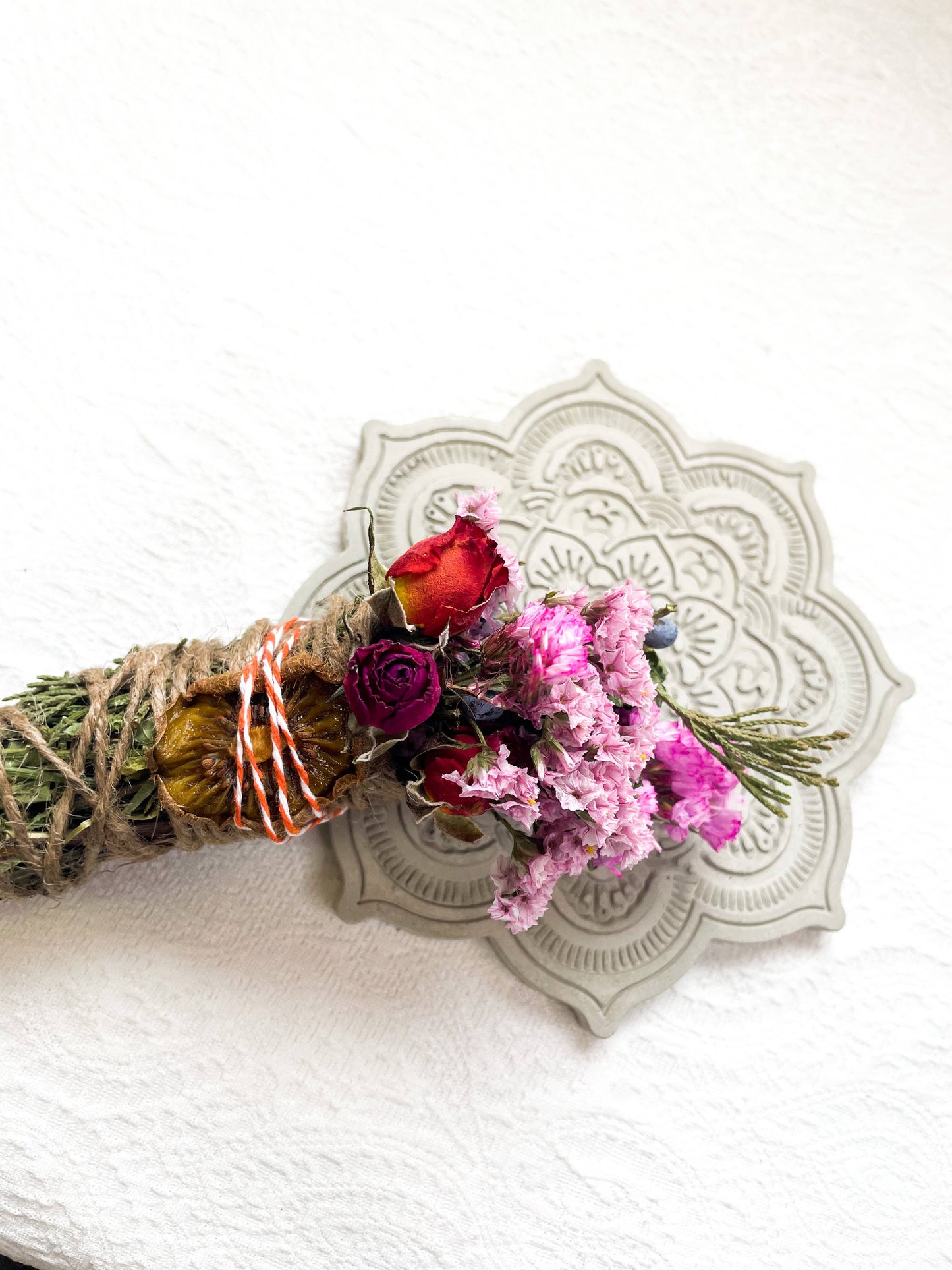 Mandala Cement Smudging Tray