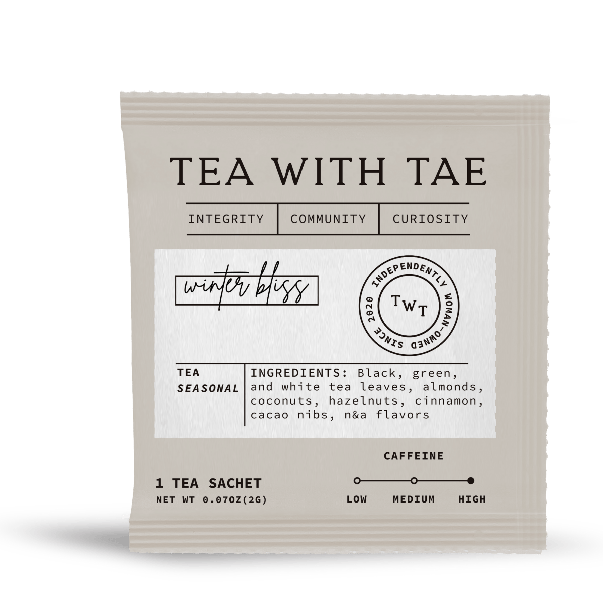 Winter Bliss Holiday Tea - Individually Wrapped Tea Bag