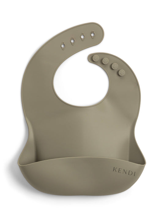 Baby Silicone Bucket Bib - Sage