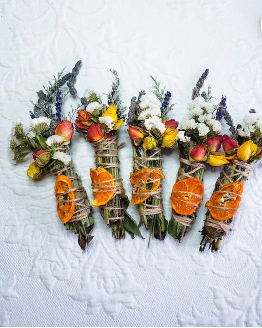 Lavender, Mint, Orange Spring Smudge Bundle