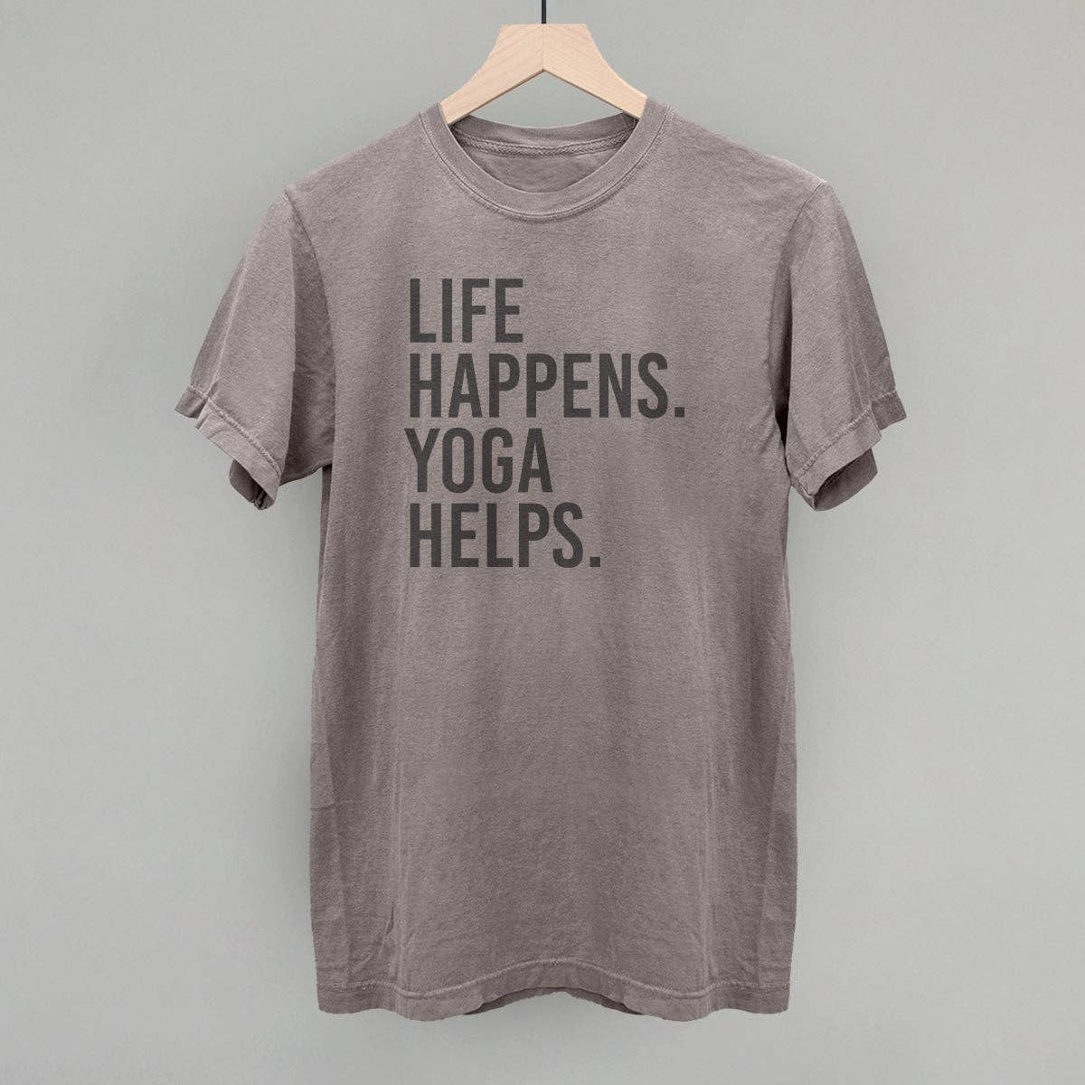 Life Happens Yoga Helps: White / S / Boxy Tee