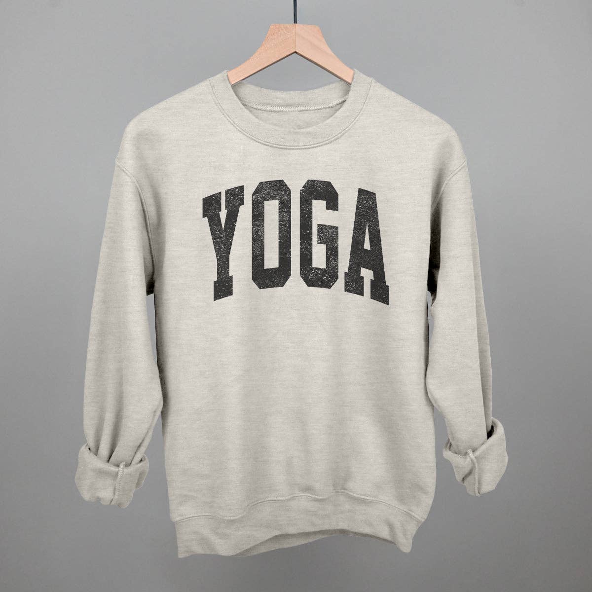 Yoga Arch: Heather Grey / M / Oversized Varsity Crew