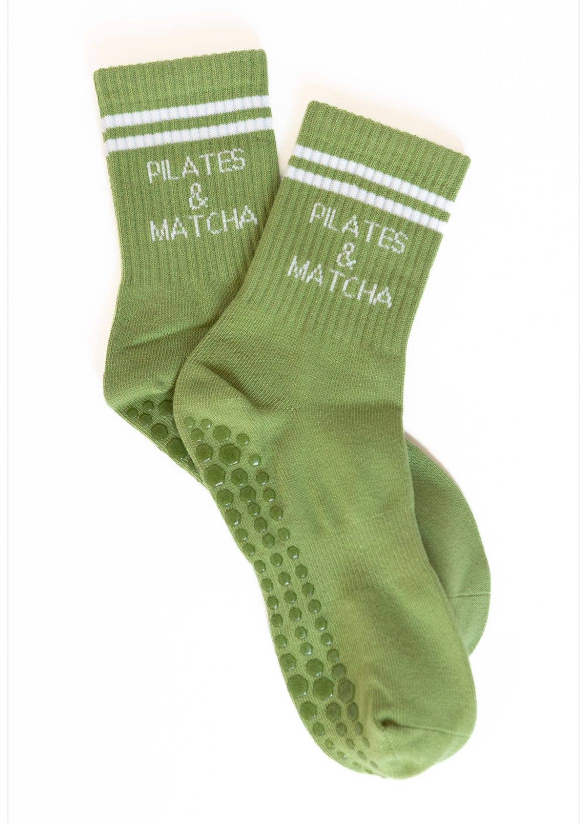 Pilates & Matcha Green Grip Socks