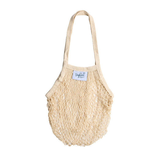 Crochet Shopping Bag Tote: Cream