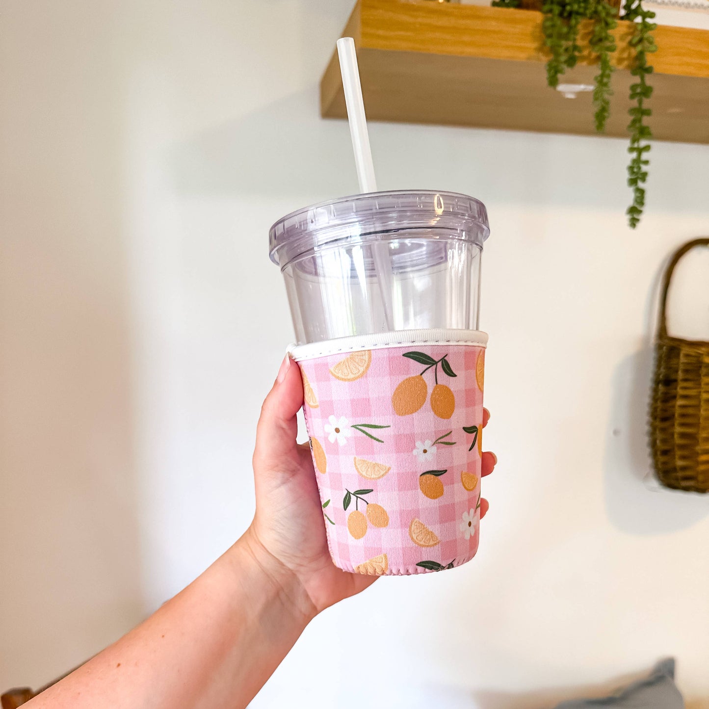 Lemon Gingham | Coffee Sleeve: Small