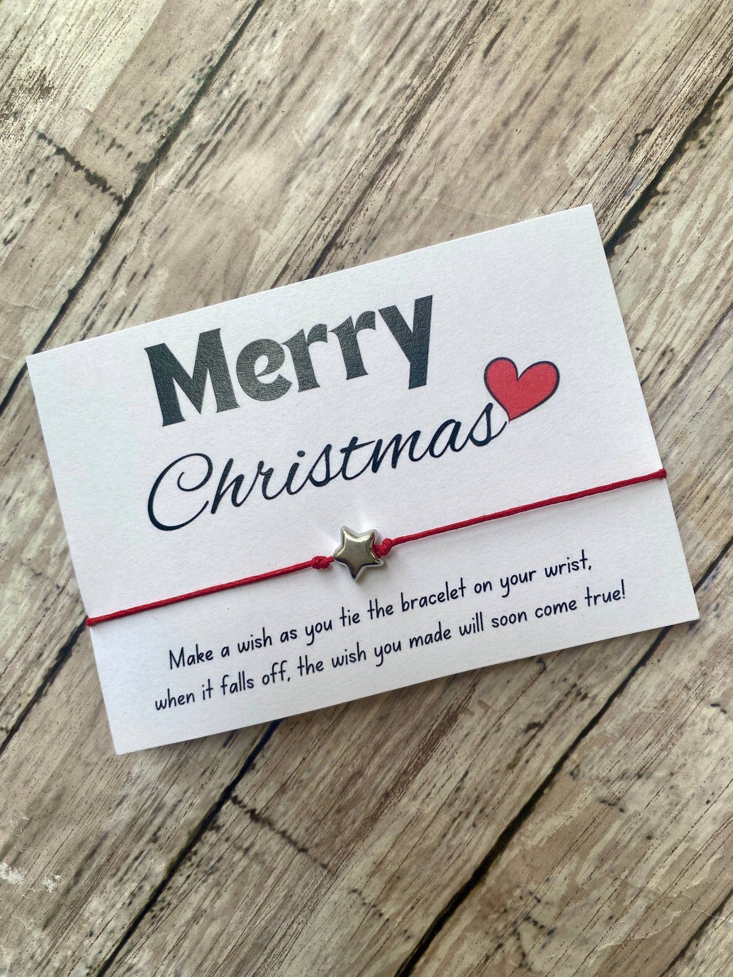 Christmas wish bracelet: Red