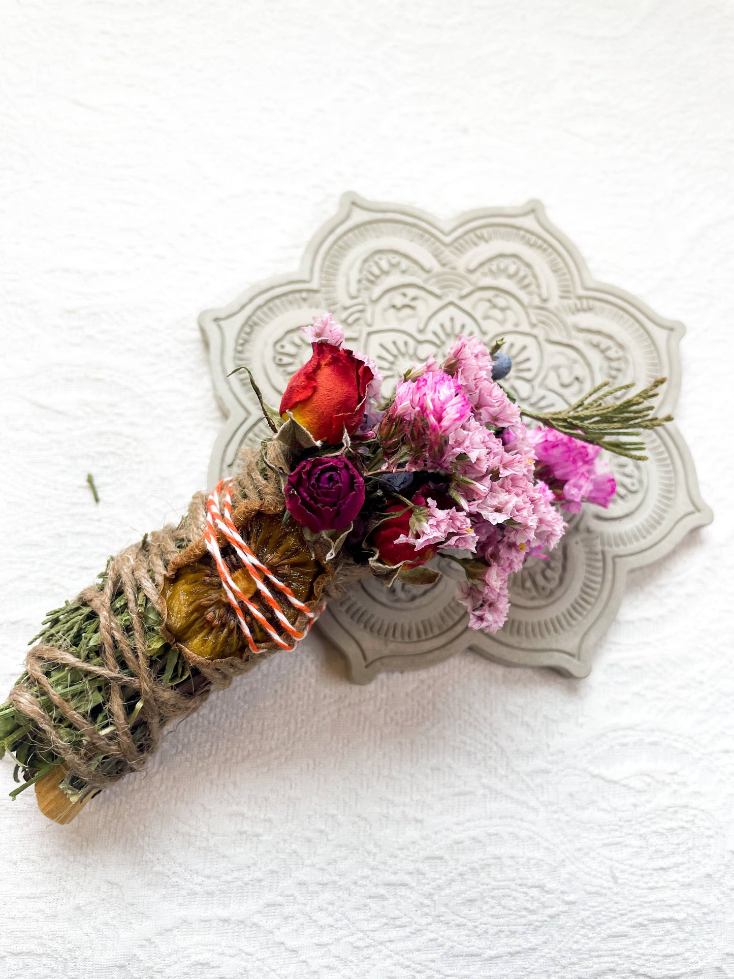 Mandala Cement Smudging Tray