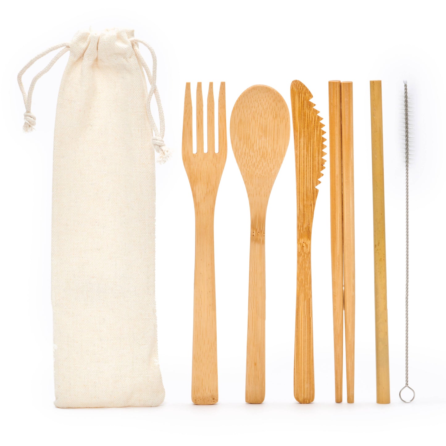 Bamboo Cutlery Set in Cotton Bag (Plastic Free)