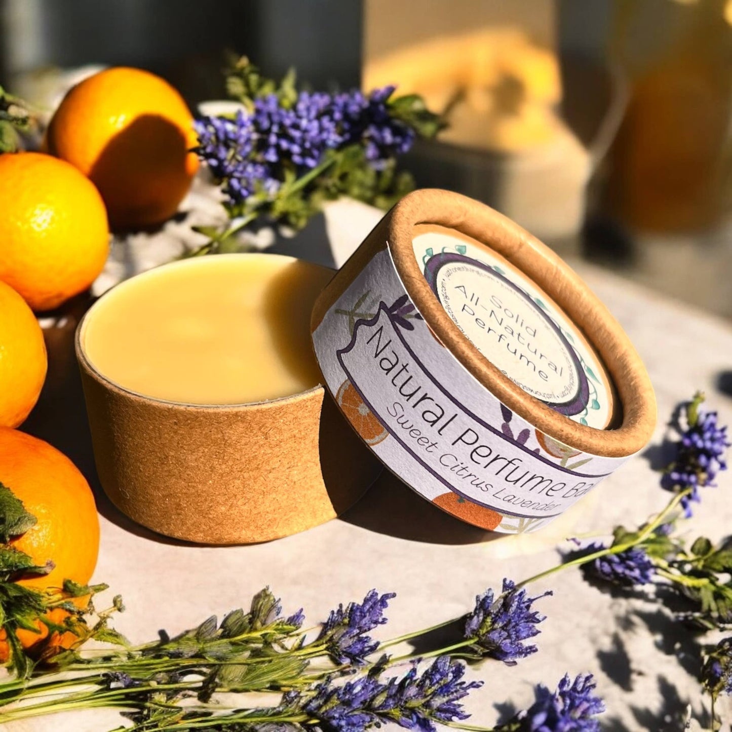 Perfume Balms, All-Natural & Compostable: Sweet Citrus Lavender