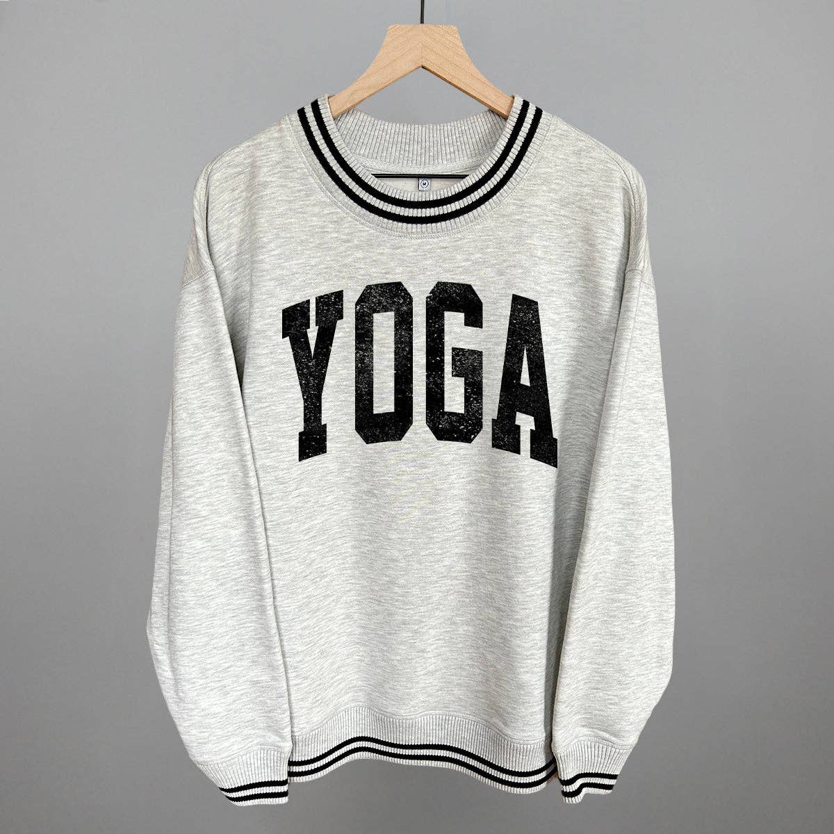 Yoga Arch: Heather Grey / M / Oversized Varsity Crew