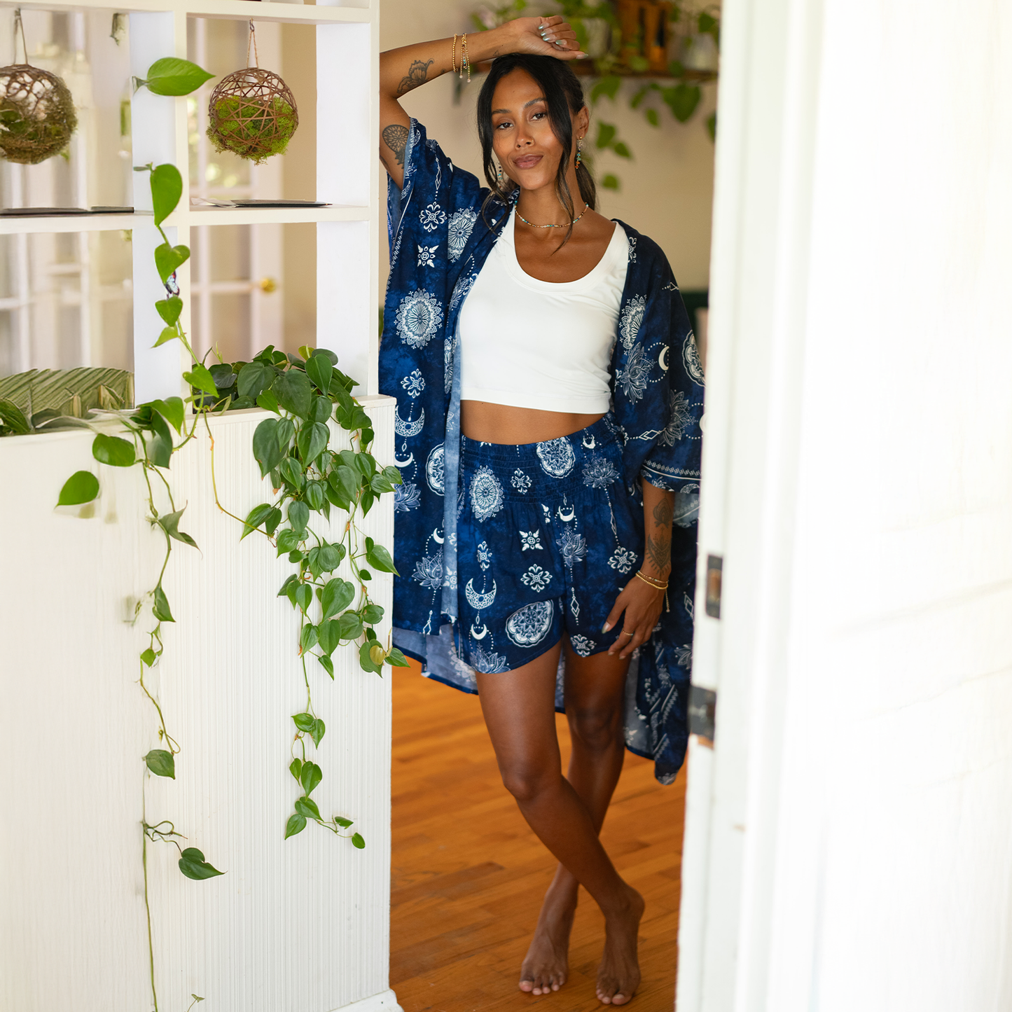 Nova Blue Lotus Moon Kimono