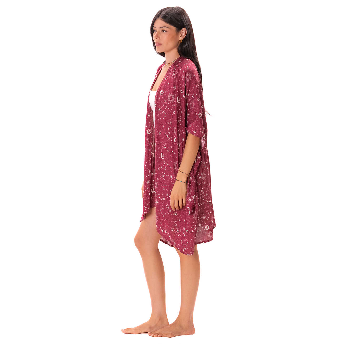 Burgundy Starry Night Kimono
