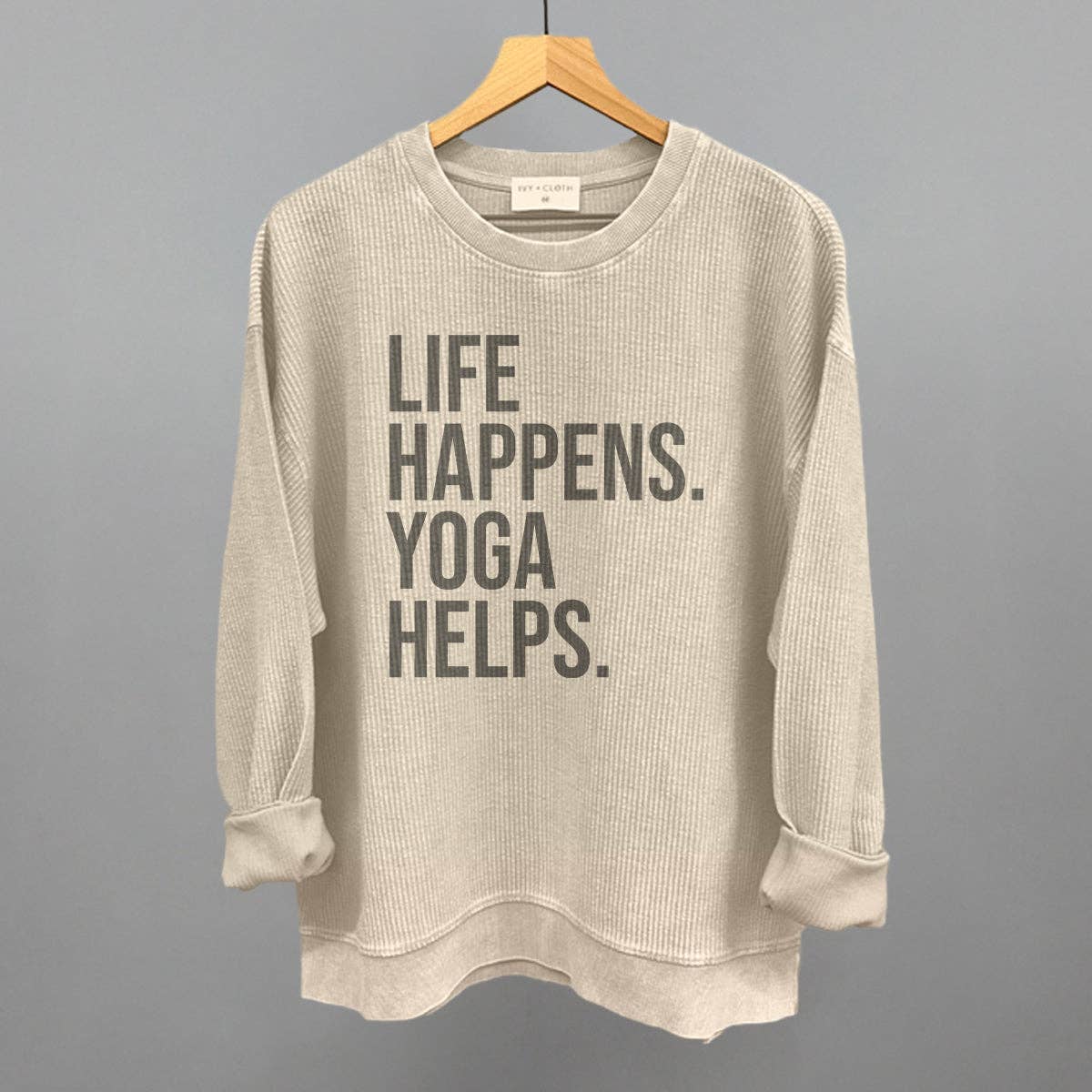 Life Happens Yoga Helps: White / S / Boxy Tee