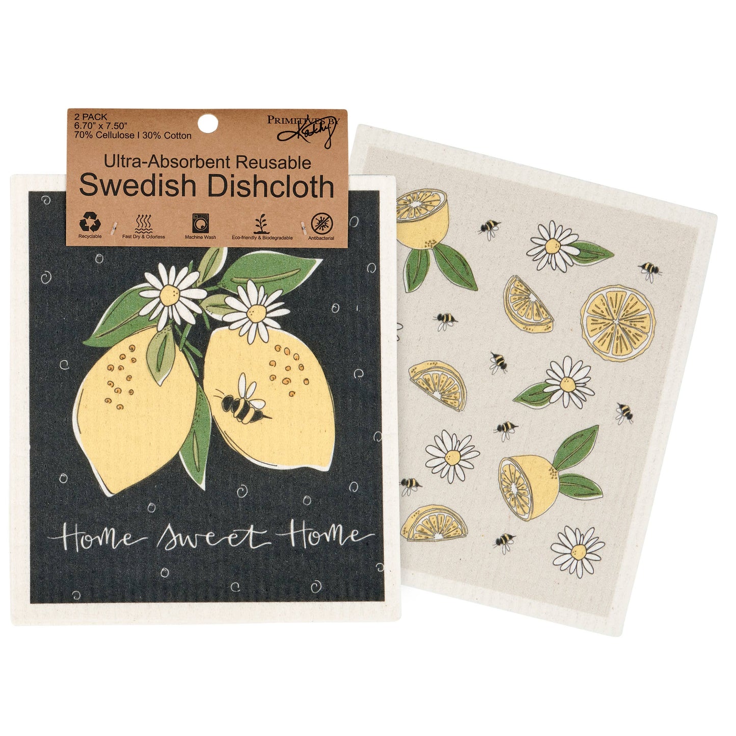 Lemon Sweet Home Swedish Dishcloth Set