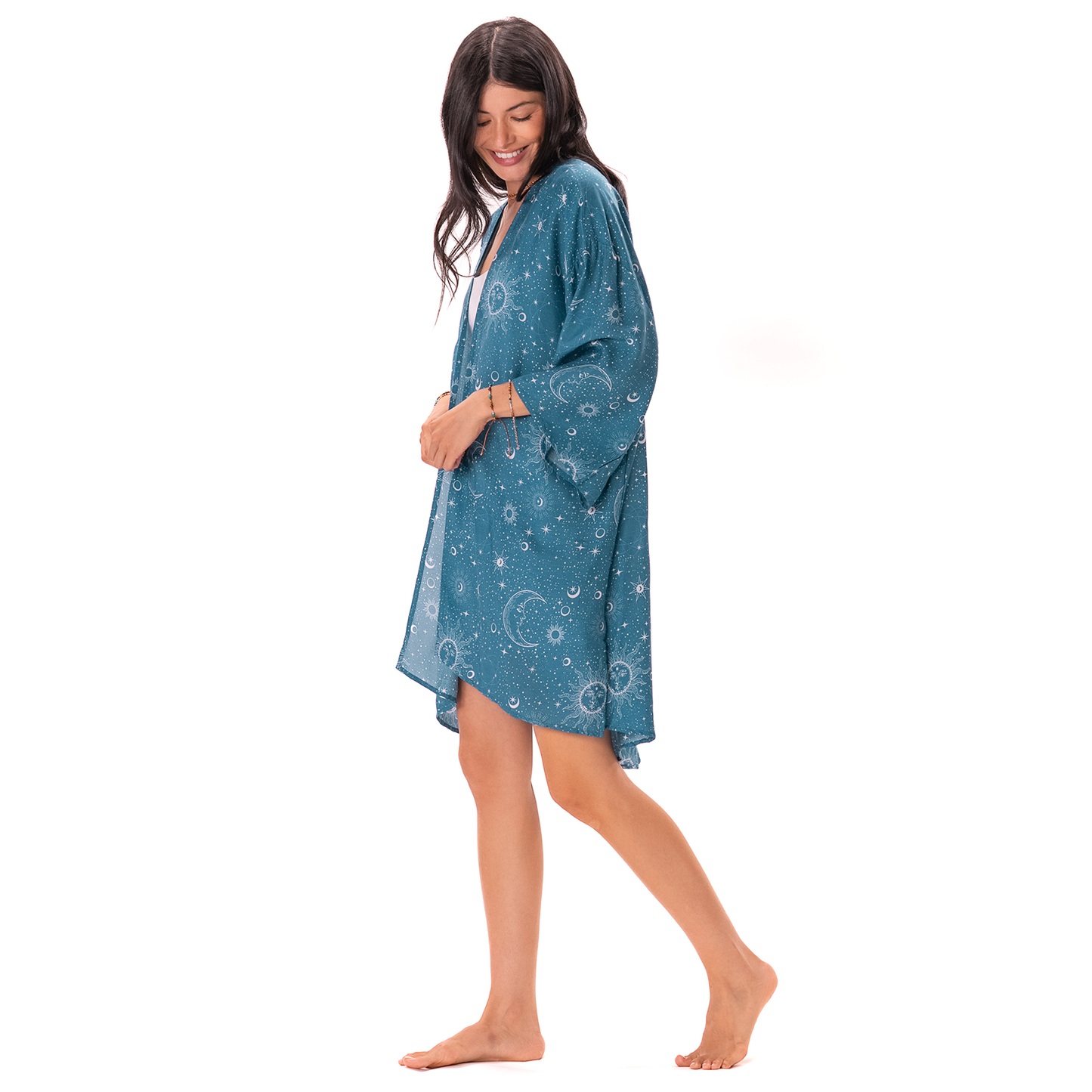 Cosmic Sky Aloha Cover Up in Turquoise