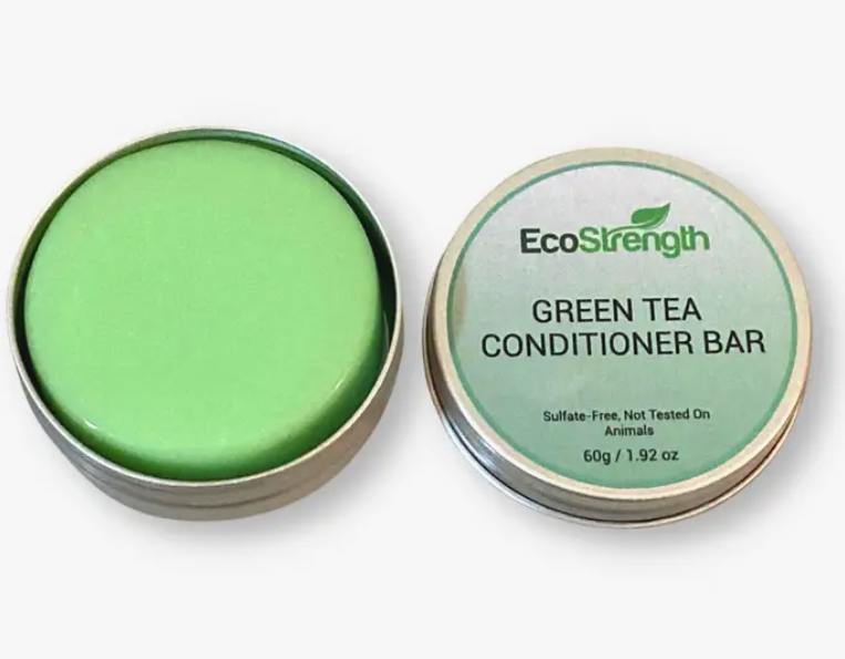 Organic Green Tea Conditioner Bar With Travel Tin