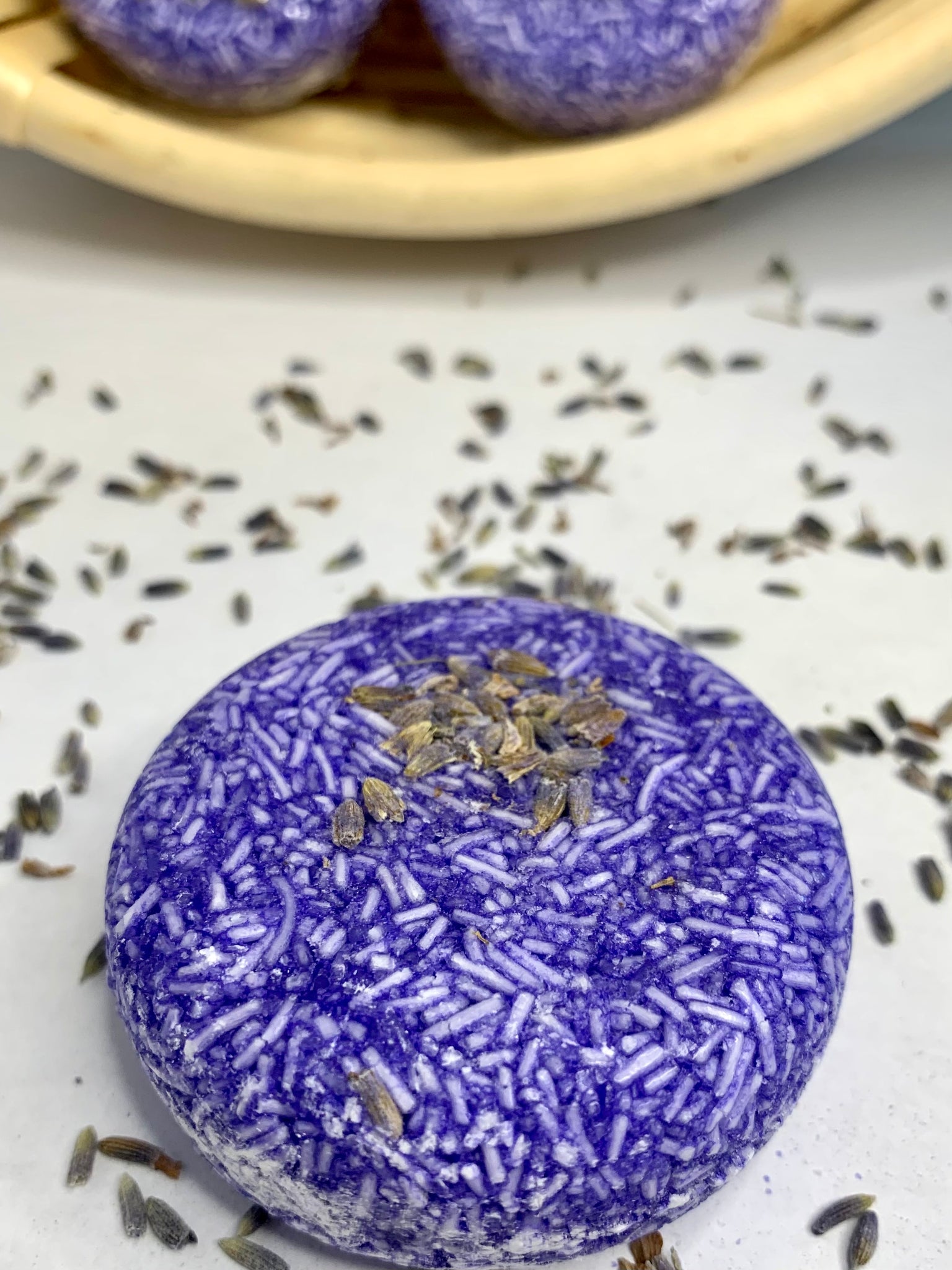 Lavender Shampoo bar with lavender buds