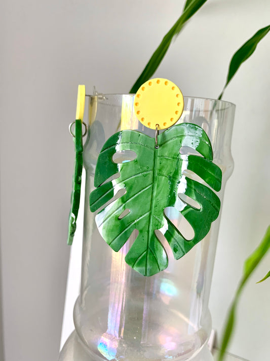 Monstera Earrings
